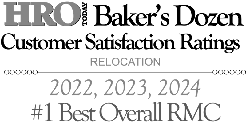 HRO Today's Baker's Dozen Customer Satisfaction Ratings Relocation 2022, 2023, 2024 Winner